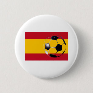 Fußball-Ball Spanien Flag2 Das MUSEUM Zazzle Gesch Button