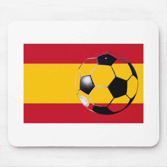 Fußball-Ball Spanien Flag2 Das MUSEUM Zazzle Gesch Mousepad (Vorne)