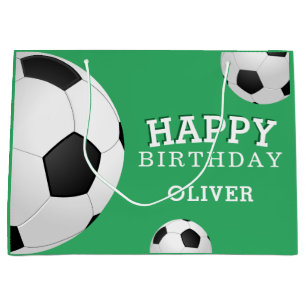 Fußball-Ball Sport-Happy Geburtstag Name Große Geschenktüte