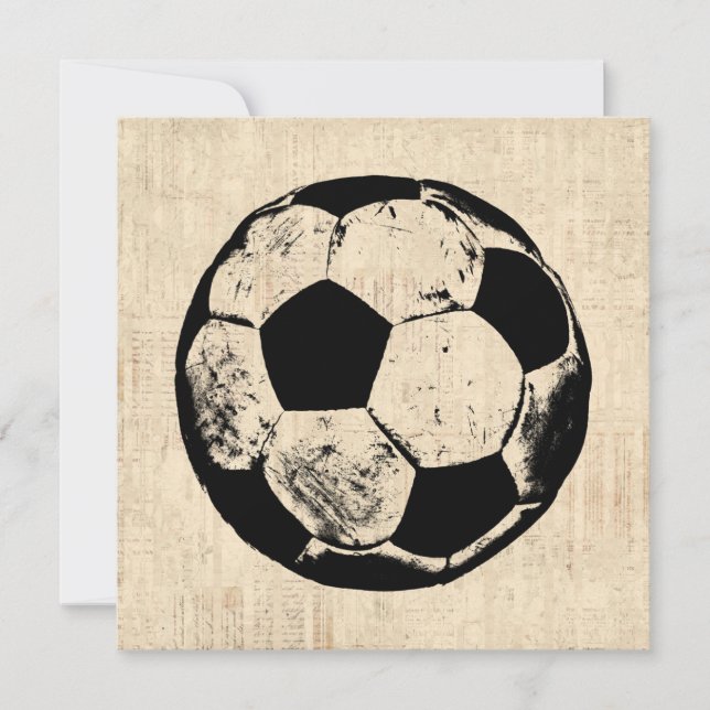 Fußball Ball Sportart Vintages Fußball Mitteilungskarte (Vorderseite)