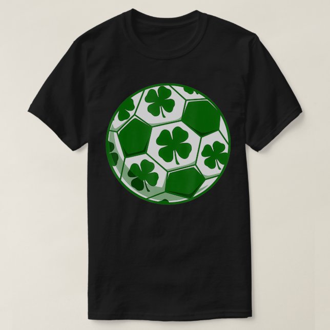 Fußball Ball St Patricks Day Kleeblatt T-Shirt (Design vorne)