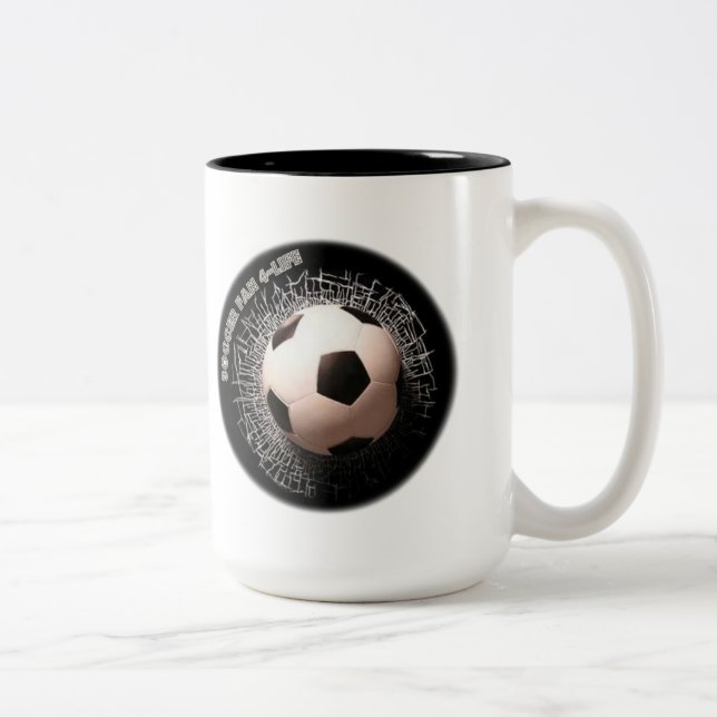 Fußball-Ball-Tasse Zweifarbige Tasse (Rechts)