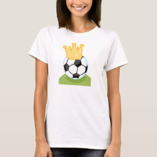 Fußball-Ball-tragende Kronen-T - Shirts und
