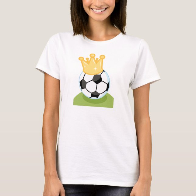 Fußball-Ball-tragende Kronen-T - Shirts und (Vorderseite)