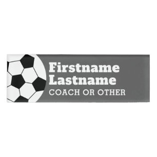 Fußball-Ball-Trainer oder Lehrer - modernes Namenschild