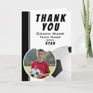 Fußball-Ball-Trainer-Spieler-Foto Dankeskarte