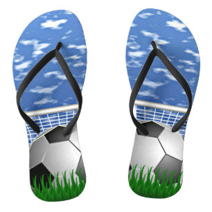 Fußball, Ball und Netz Flip Flops