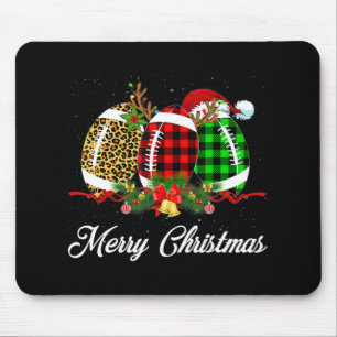 Fußball Ball Weihnachtsleopard Red Kariert Santa H Mousepad