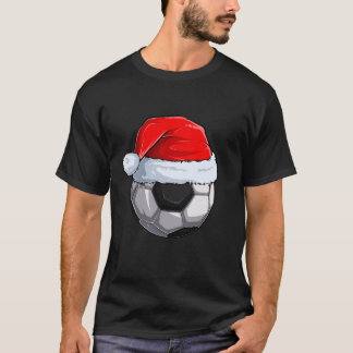 Fußball Ball Weihnachtsmannmütze Weihnachten Pajam T-Shirt