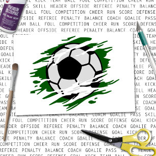 Fußball-Ball zerkleinert Seidenpapier
