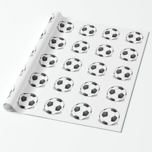 Fußball-Bälle im weißen Hintergrund Geschenkpapier