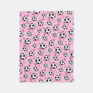 Fußball-Bälle und Ziel-rosa Fleece-Decke Fleecedecke