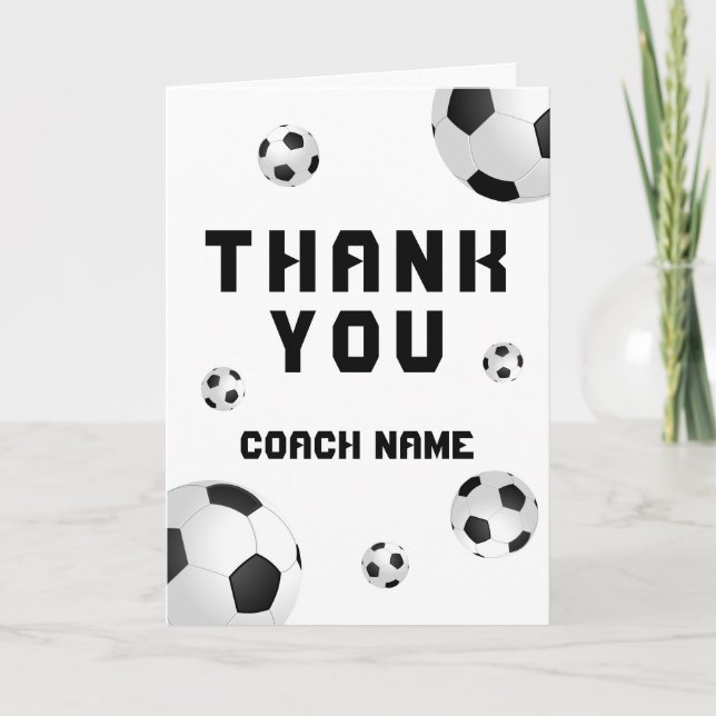 Fußball Balls Danke, Coach Card Dankeskarte (Vorderseite)
