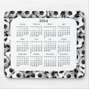 Fußball Balls Design 2024 Kalender Mousepad