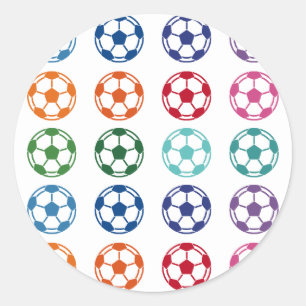 Fußball-Balls farbiger Fun-Array-T - Shirt Runder Aufkleber