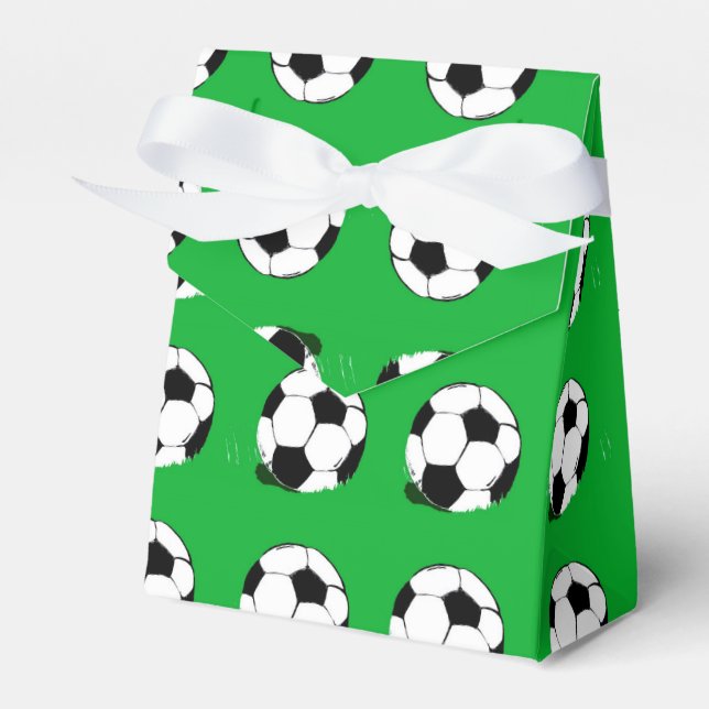 Fußball-Balls Muster Grüne Zelt-Liebesboxen Geschenkschachtel (Vorderseite)