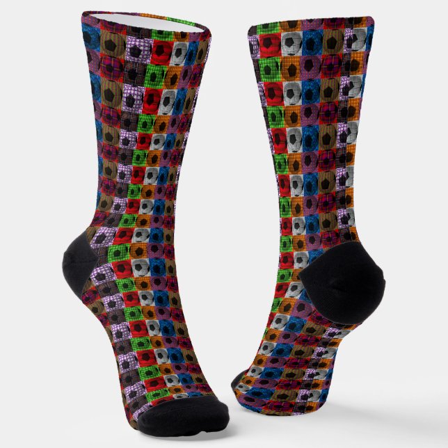 Fußball Balls Pop Kunst, Crew Socken (Gewinkelt)