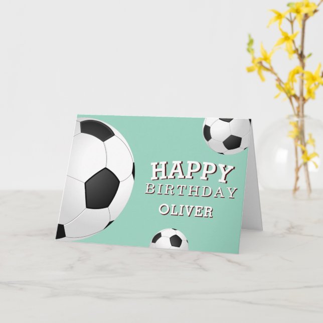 Fußball Balls Sport Happy Geburtstag Kinder Karte (Gelbe Blume)