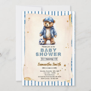 Fußball-Bär-Baby-Shower-Einladung Einladung