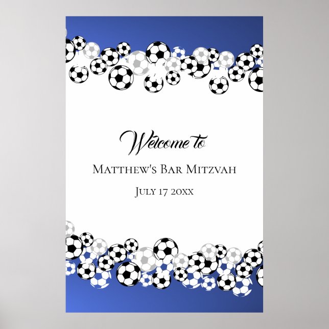Fußball Bar Mitzvah Begrüßungszeichen Poster (Vorne)