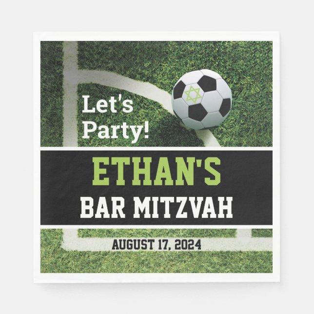 Fußball Bar Mitzvah Lasst uns Party! Serviette (Vorderseite)