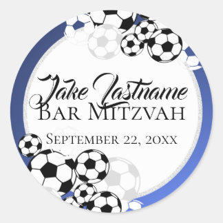Fußball-Bar Mitzvah Runder Aufkleber