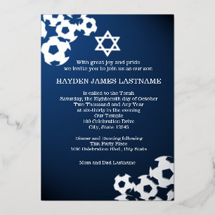 Fußball Bar Mitzwa Folieneinladung