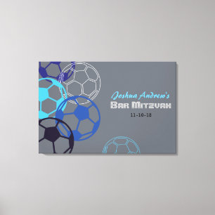 FUSSBALL Bar-Schläger MitzvahSign im Brett 24x36 Leinwanddruck