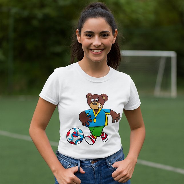Fußball-Bären spielen Fußball im Sportraum T-Shirt (Von Creator hochgeladen)