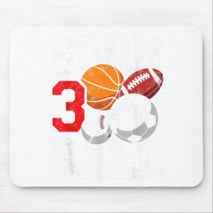 Fußball Basketball 3. Geburtstag Junge geboren Mousepad