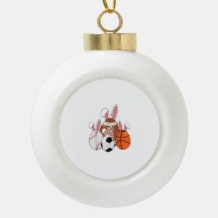 Fußball Basketball Baseball Fußball Osterkaninchen Keramik Kugel-Ornament
