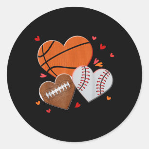 Fußball-Basketball-Baseball-Valentinstag Runder Aufkleber