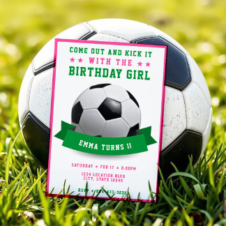 Fußball Bday Girl 1. Geburtstag Party Einladung