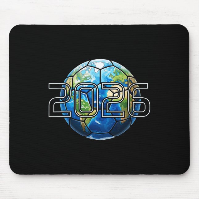 Fußball bedeckt den Globus 2026  Mousepad (Vorne)