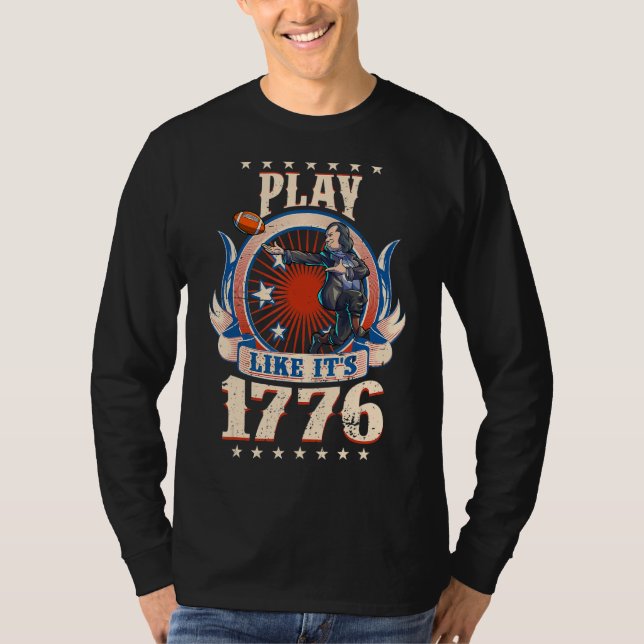 Fußball Benjamin Franklin 4. Juli Junge Männer sin T-Shirt (Vorderseite)