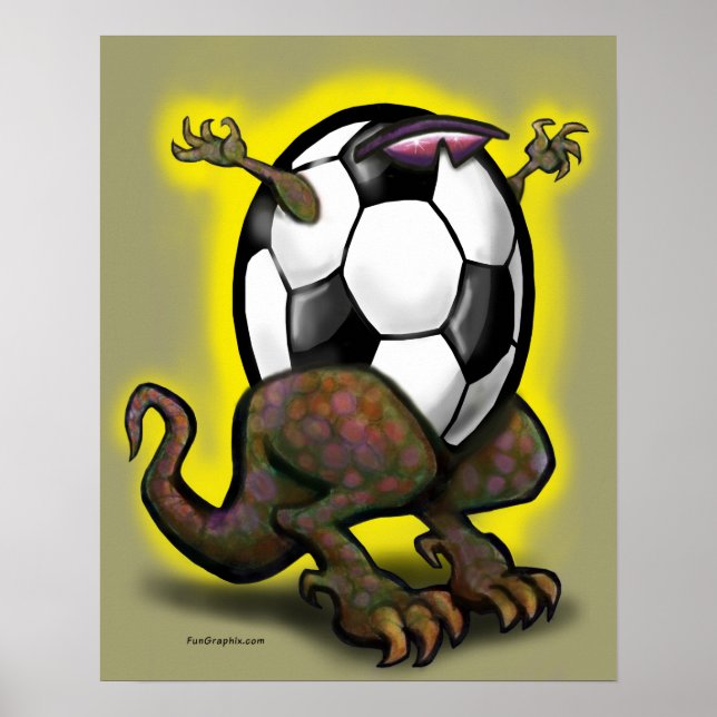 Fußball-Besenplakat Poster (Vorne)