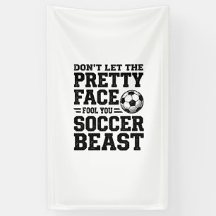 Fußball-Biest Hübsches Gesicht Vintage-Typografie- Banner