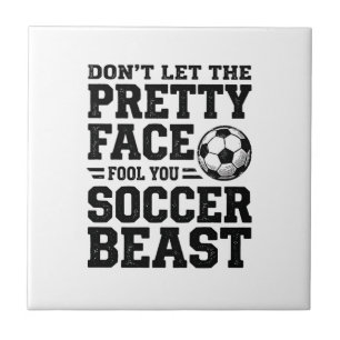 Fußball-Biest Hübsches Gesicht Vintage-Typografie- Fliese