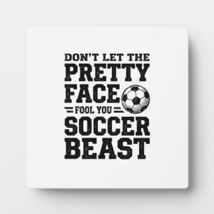 Fußball-Biest Hübsches Gesicht Vintage-Typografie- Fotoplatte