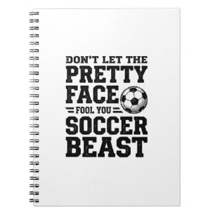 Fußball-Biest Hübsches Gesicht Vintage-Typografie- Notizblock