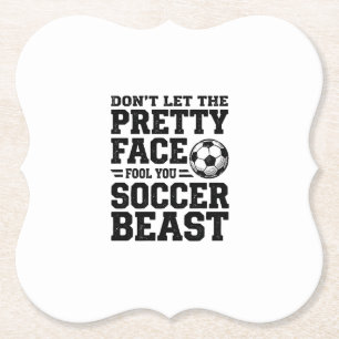 Fußball-Biest Hübsches Gesicht Vintage-Typografie- Untersetzer