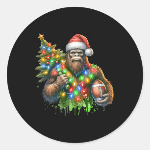 Fußball Bigfoot Weihnachtsfeiertag Shirt Xmas Sasq Runder Aufkleber
