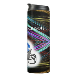 Fußball - Bild von Fußball und Helm - Personalisie Thermosbecher