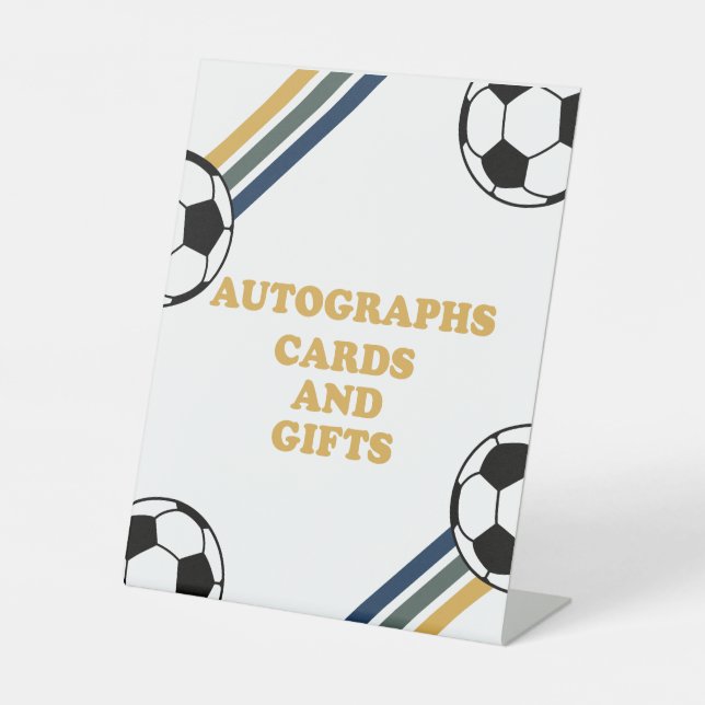 Fußball-Birthday-Autographen-Zeichen Sockelschild (Vorderseite)