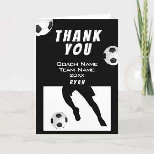 Fußball Black Danke, dass ihr Coach Card Dankeskarte
