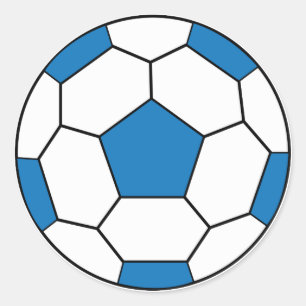 Fußball-Blau-Aufkleber Runder Aufkleber