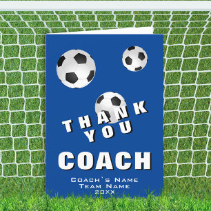 Fußball Blau Danke Trainer Karte