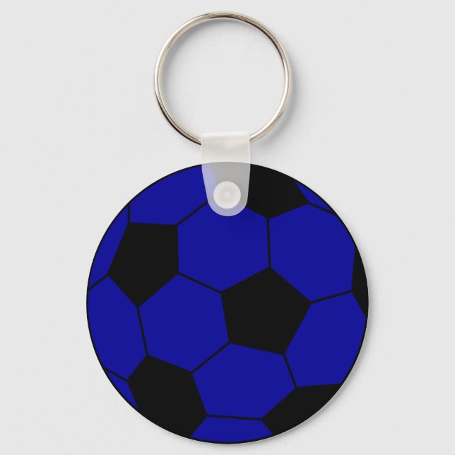 Fußball blau und schwarz schlüsselanhänger (Vorderseite)