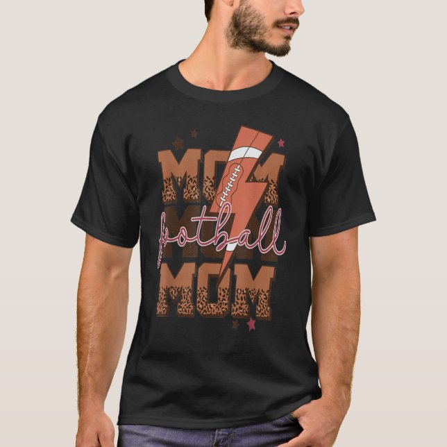 Fußball Blitz Bolt Retro Leopard Game Day T-Shirt (Vorderseite)