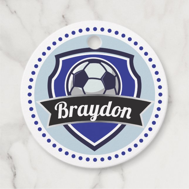 Fußball-Boys Name Geburtstagsparty-Tags Geschenkanhänger (Vorderseite)